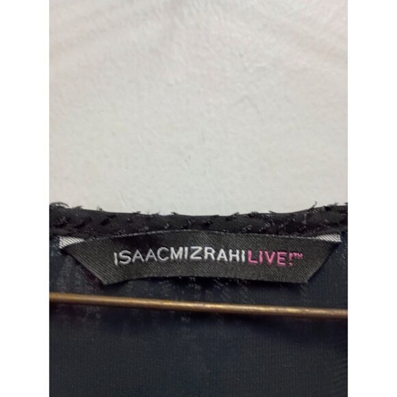 Isaac Mizrahi Live Womens Blouse Top Size 14 Black Floral Long Sleeve Whimsygoth - Picture 4 of 11